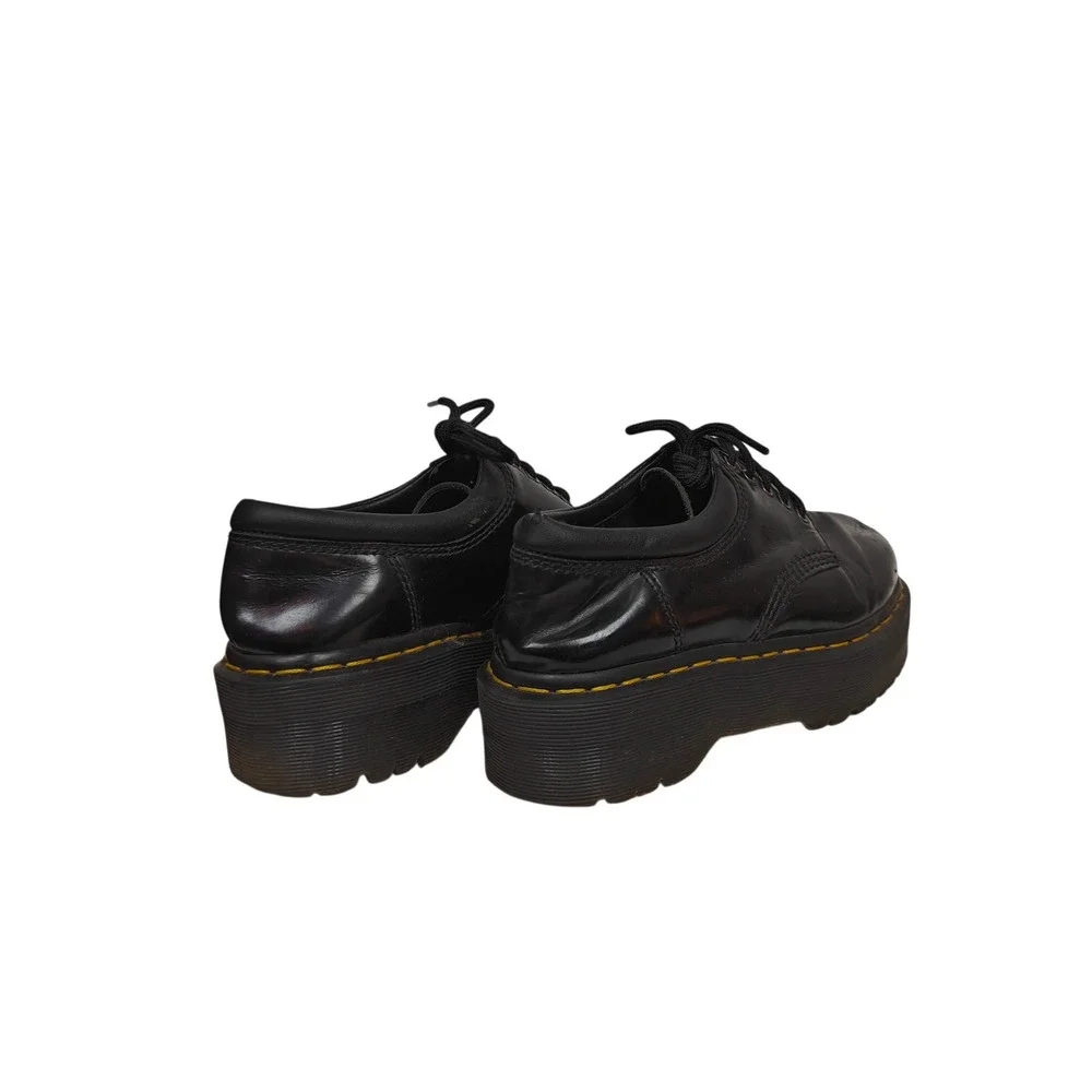 Dr. Martens 8053 Quad Platform Shoes Black Leather 5-Eye Oxford Mens 6 Womens 7